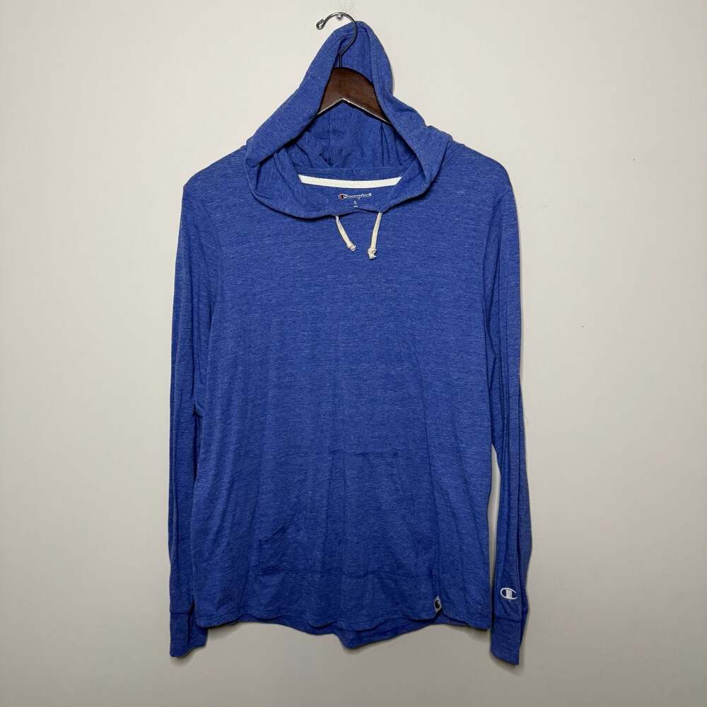 Champion Lightweight Heathered Blue Pullover Hoodie Size L
